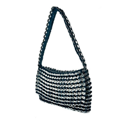 alt="upcycled purse - francisca flap shoulder bag escama Studio"