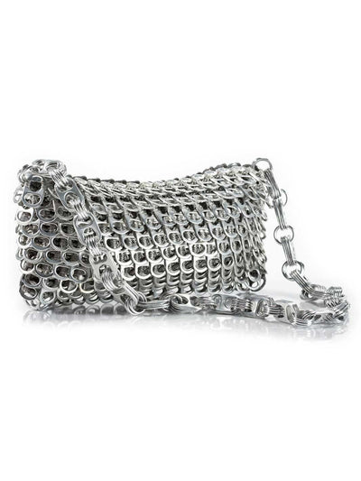 alt="chain strap purse silver color - soda tab purse escama studio"