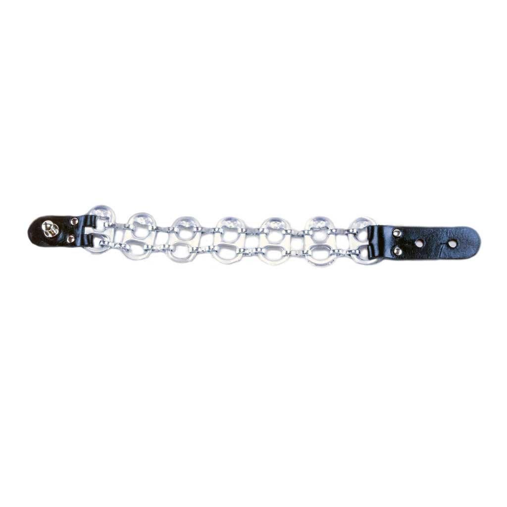 alt="recycled jewelry bracelet made of aluminum and leather, Sydney bracelet by Escama Studio"