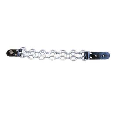 alt="recycled jewelry bracelet made of aluminum and leather, Sydney bracelet by Escama Studio"
